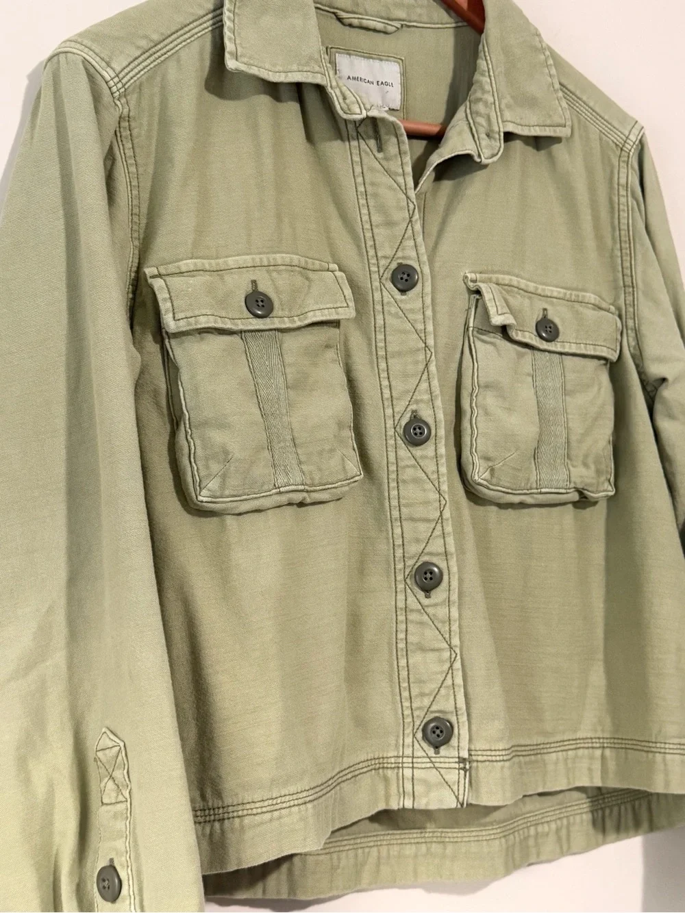 American Eagle Outfitters Olive Green Lightweight Utility Jacket